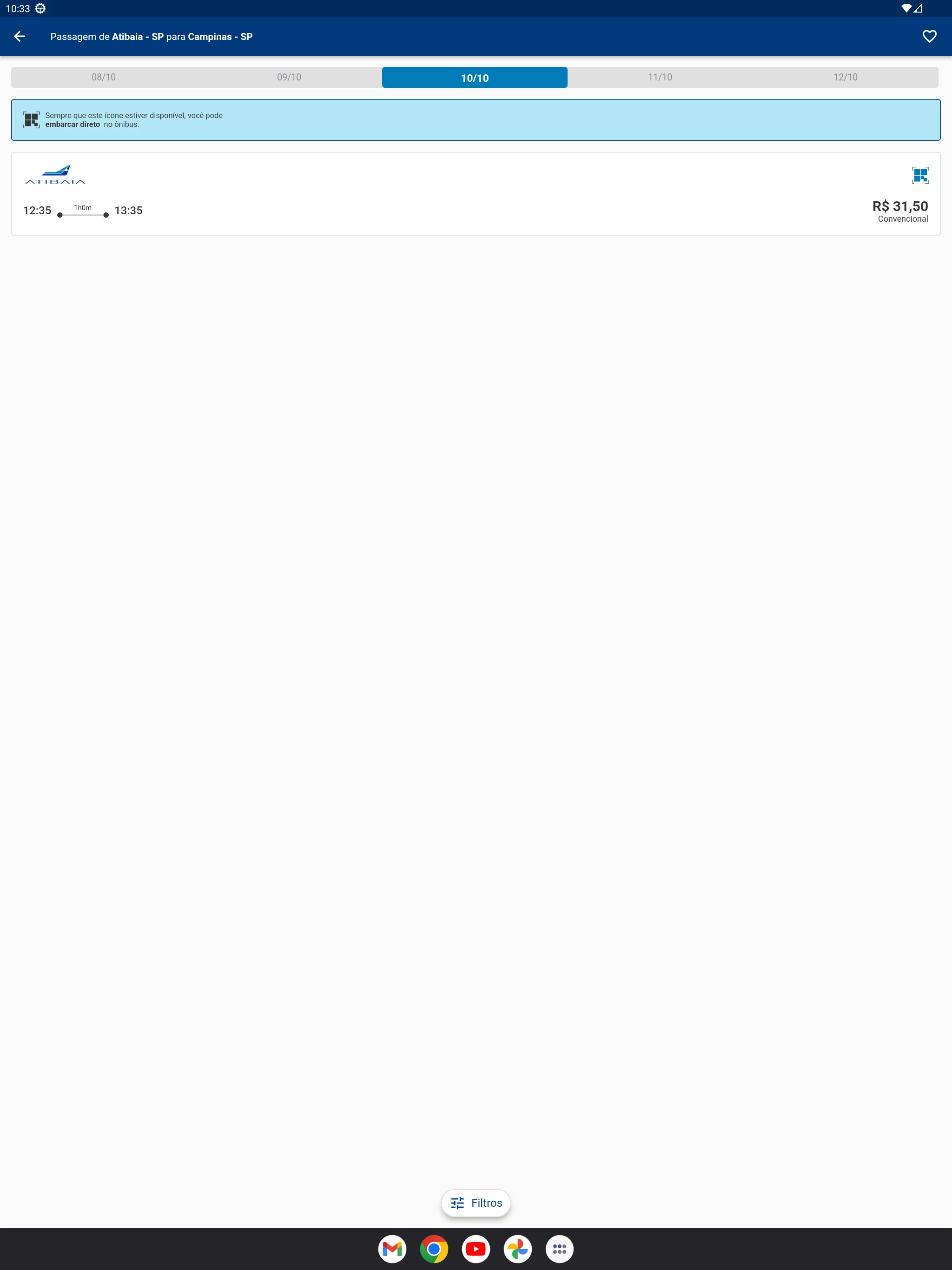 Viação Atibaia screenshot